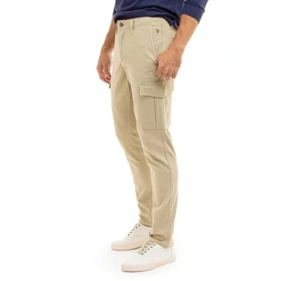146. U.S. Polo Assn. Men's Cargo Pants in Beige - Picture 2 of 9